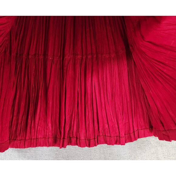 Stonebridge Skirt Womens Large Red Pleated Studded Boho 80s Retro Vintage Midi - Picture 8 of 10